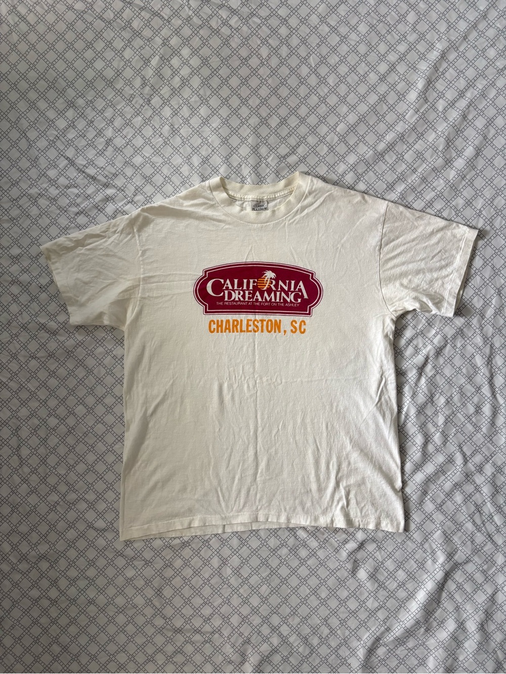Vintage Classic Platinum Charleston, SC Graphic Tee - White